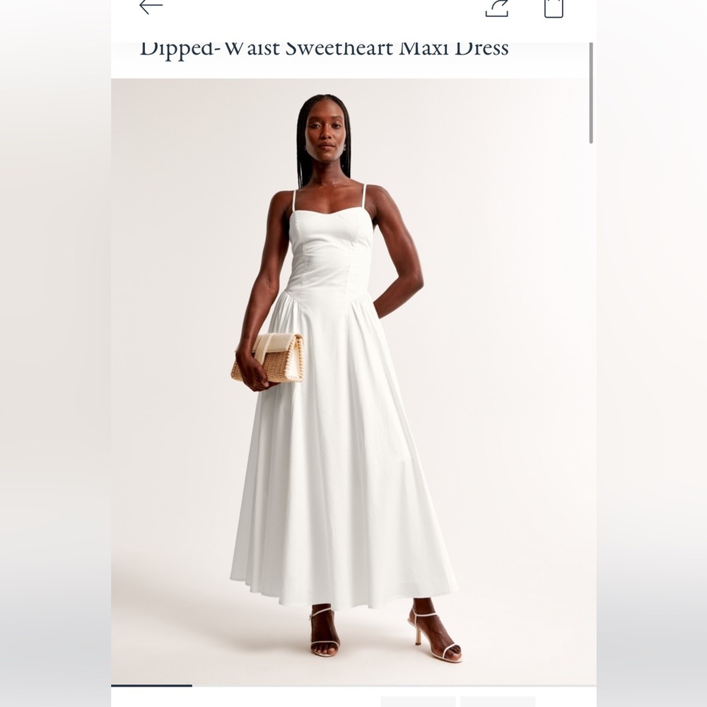 Abercrombie dipped waist sweetheart maxi dress